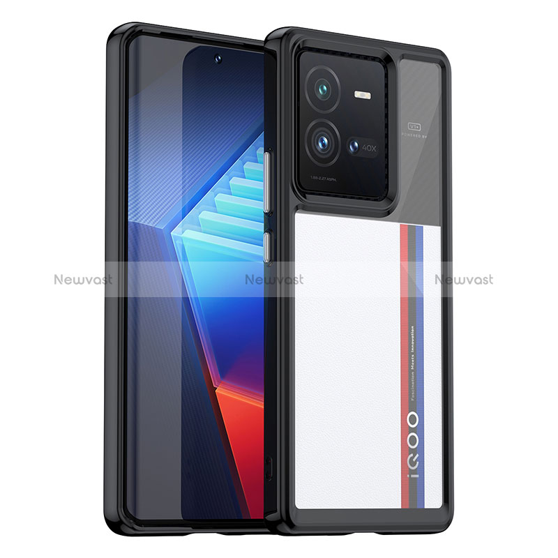 Silicone Transparent Frame Case Cover J01S for Vivo iQOO 10 Pro 5G