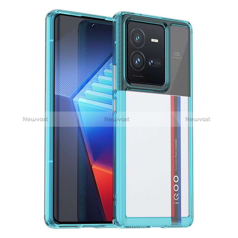 Silicone Transparent Frame Case Cover J01S for Vivo iQOO 10 Pro 5G