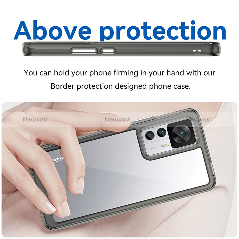 Silicone Transparent Frame Case Cover J01S for Xiaomi Mi 12T Pro 5G