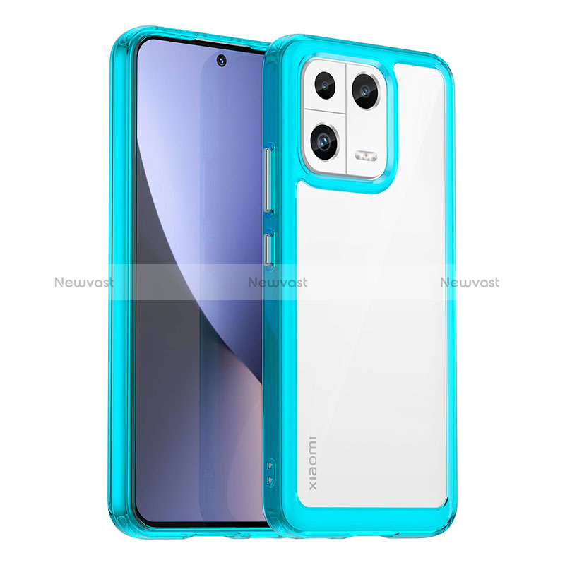 Silicone Transparent Frame Case Cover J01S for Xiaomi Mi 13 5G