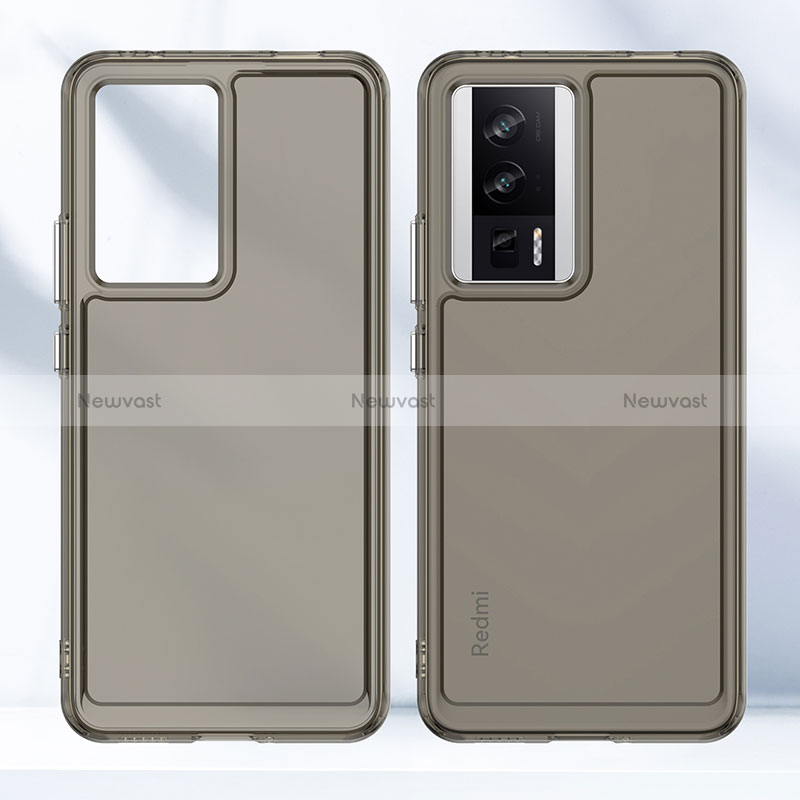 Silicone Transparent Frame Case Cover J01S for Xiaomi Poco F5 Pro 5G