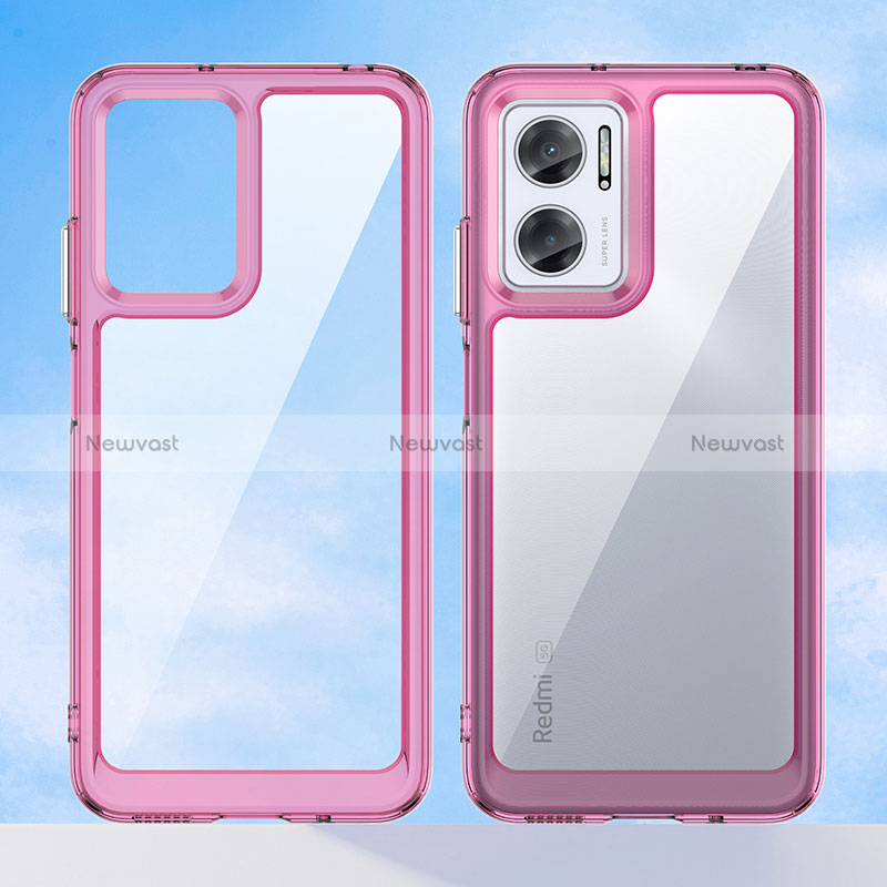 Silicone Transparent Frame Case Cover J01S for Xiaomi Redmi 10 Prime Plus 5G