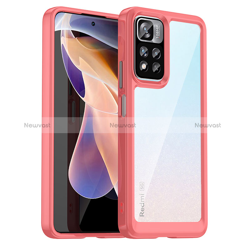 Silicone Transparent Frame Case Cover J01S for Xiaomi Redmi Note 11 Pro+ Plus 5G