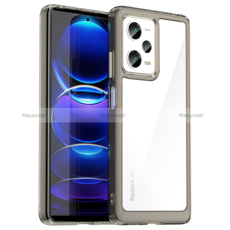 Silicone Transparent Frame Case Cover J01S for Xiaomi Redmi Note 12 Pro 5G