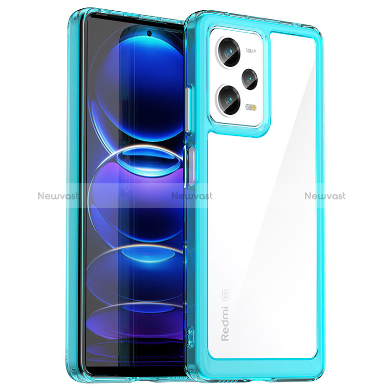 Silicone Transparent Frame Case Cover J01S for Xiaomi Redmi Note 12 Pro 5G