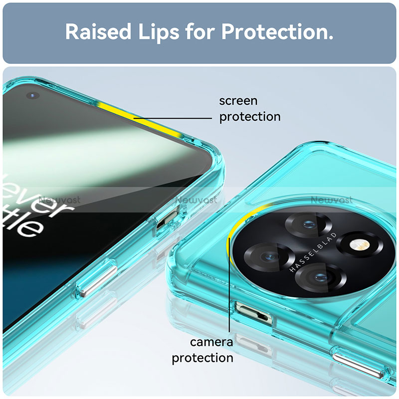 Silicone Transparent Frame Case Cover J02S for OnePlus 11 5G