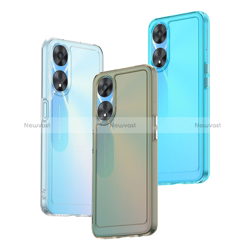 Silicone Transparent Frame Case Cover J02S for Oppo A78 5G