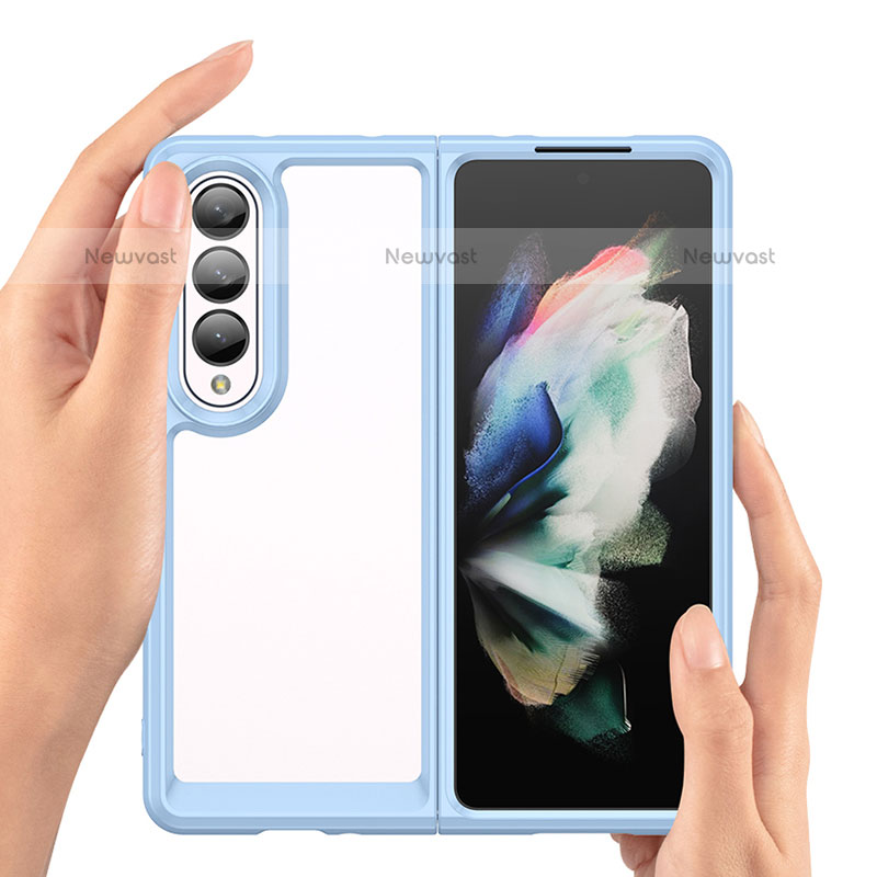 Silicone Transparent Frame Case Cover J02S for Samsung Galaxy Z Fold3 5G