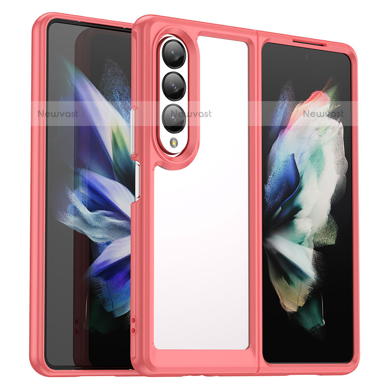 Silicone Transparent Frame Case Cover J02S for Samsung Galaxy Z Fold3 5G