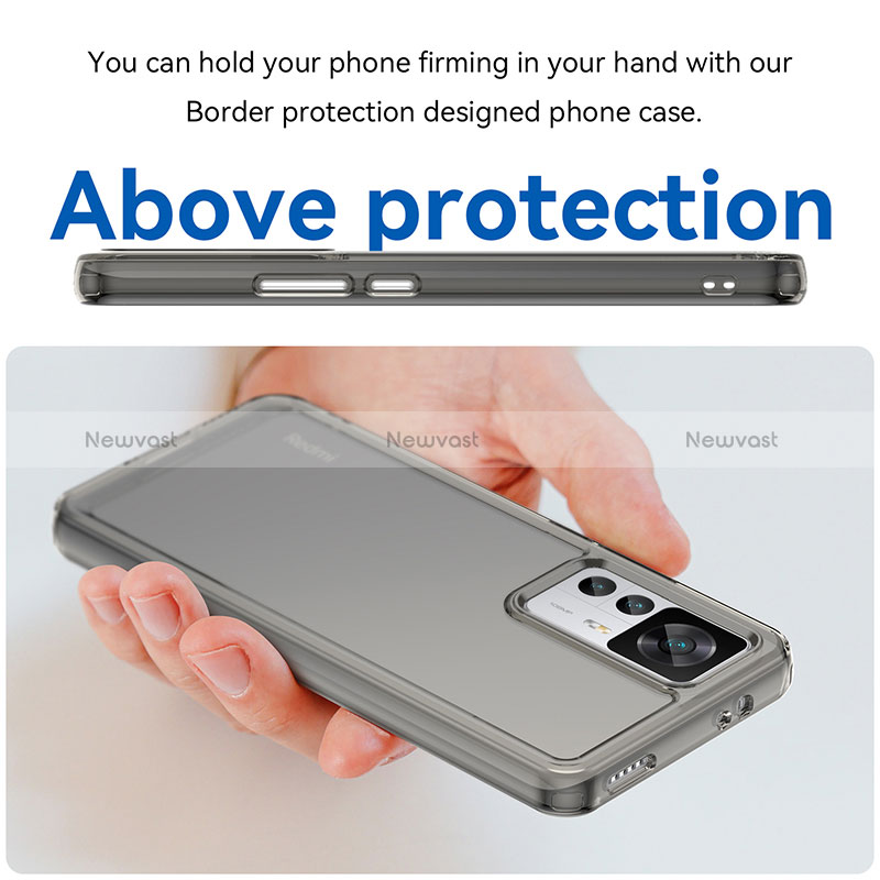 Silicone Transparent Frame Case Cover J02S for Xiaomi Mi 12T 5G