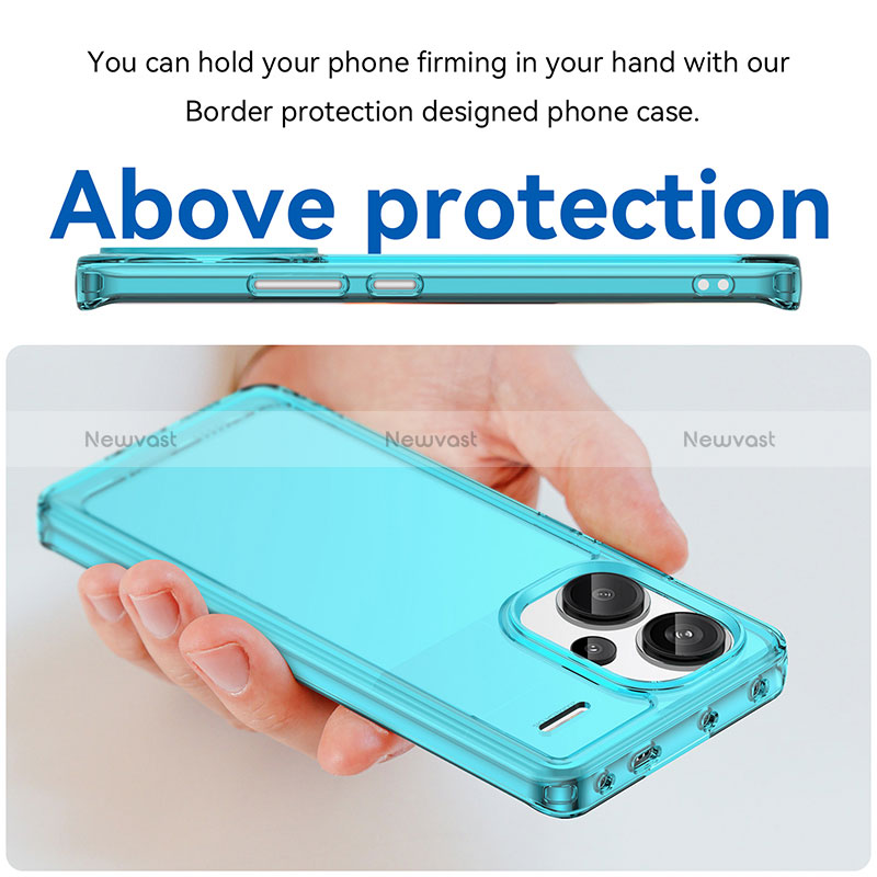 Silicone Transparent Frame Case Cover J02S for Xiaomi Redmi Note 13 Pro+ Plus 5G