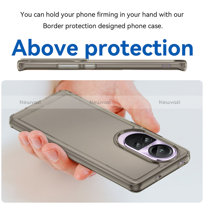 Silicone Transparent Frame Case Cover J03S for Oppo Reno10 5G