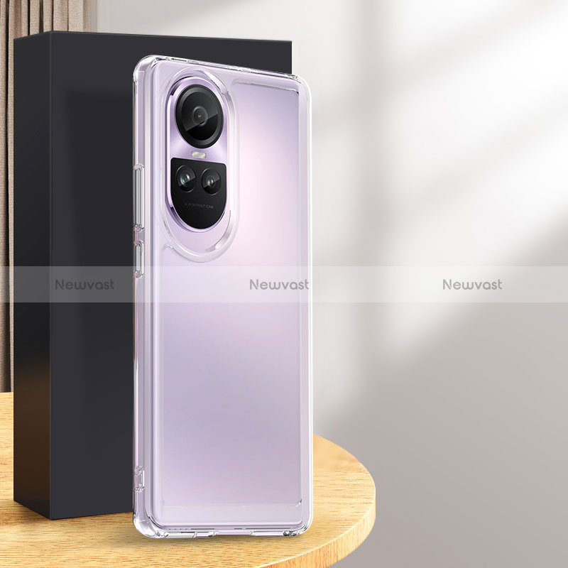 Silicone Transparent Frame Case Cover J03S for Oppo Reno10 Pro 5G