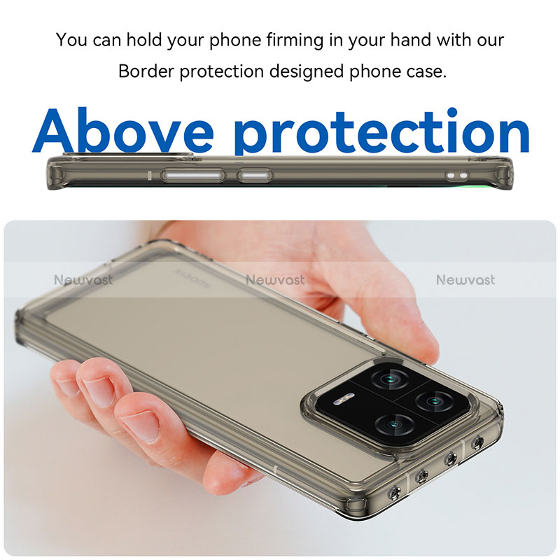 Silicone Transparent Frame Case Cover J04S for Xiaomi Mi 13 Pro 5G