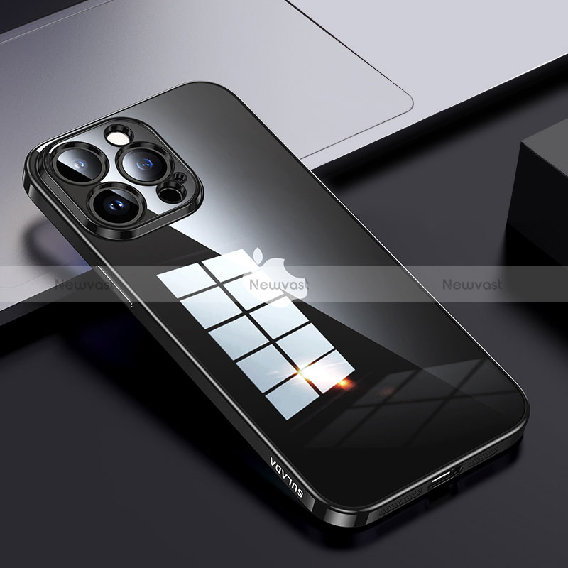 Silicone Transparent Frame Case Cover LD2 for Apple iPhone 13 Pro Black
