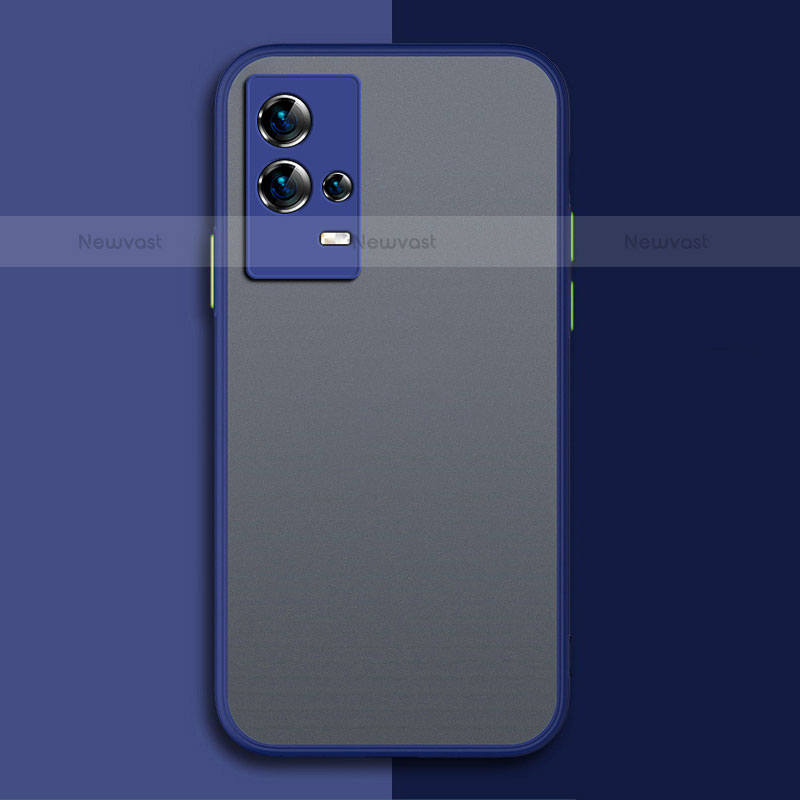 Silicone Transparent Frame Case Cover M01 for Vivo iQOO 8 Pro 5G Blue