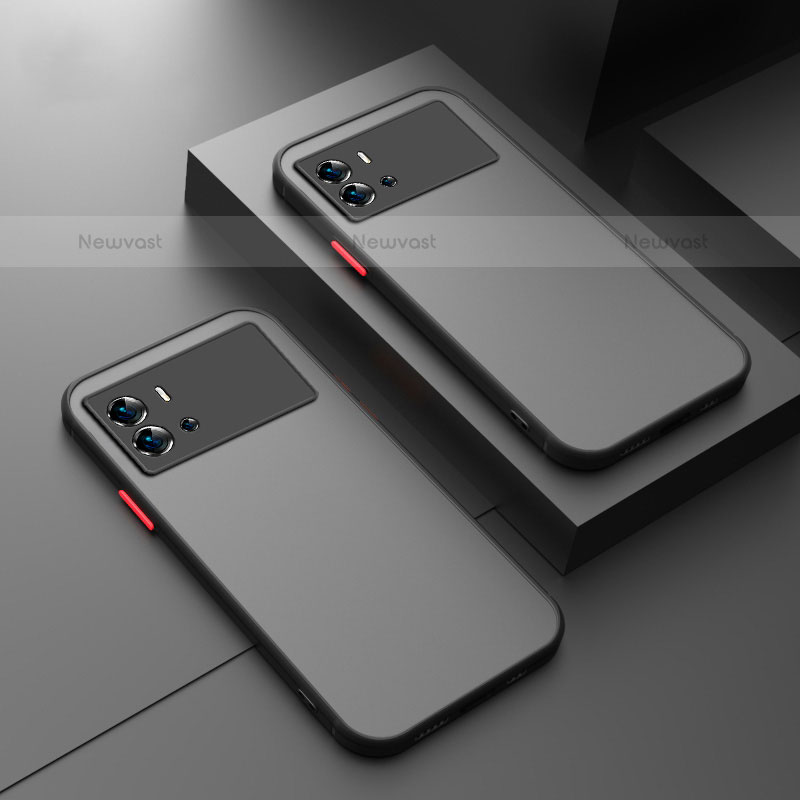 Silicone Transparent Frame Case Cover M01 for Vivo iQOO 9 Pro 5G Black