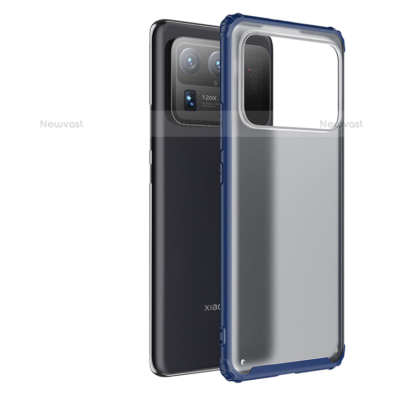 Silicone Transparent Frame Case Cover M01 for Xiaomi Mi 11 Ultra 5G Blue