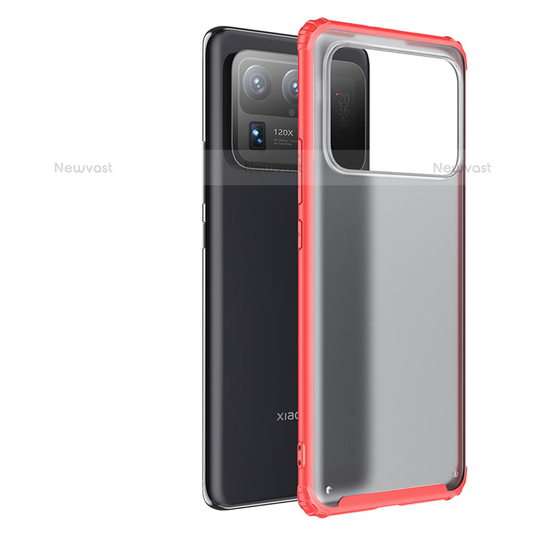Silicone Transparent Frame Case Cover M01 for Xiaomi Mi 11 Ultra 5G Red