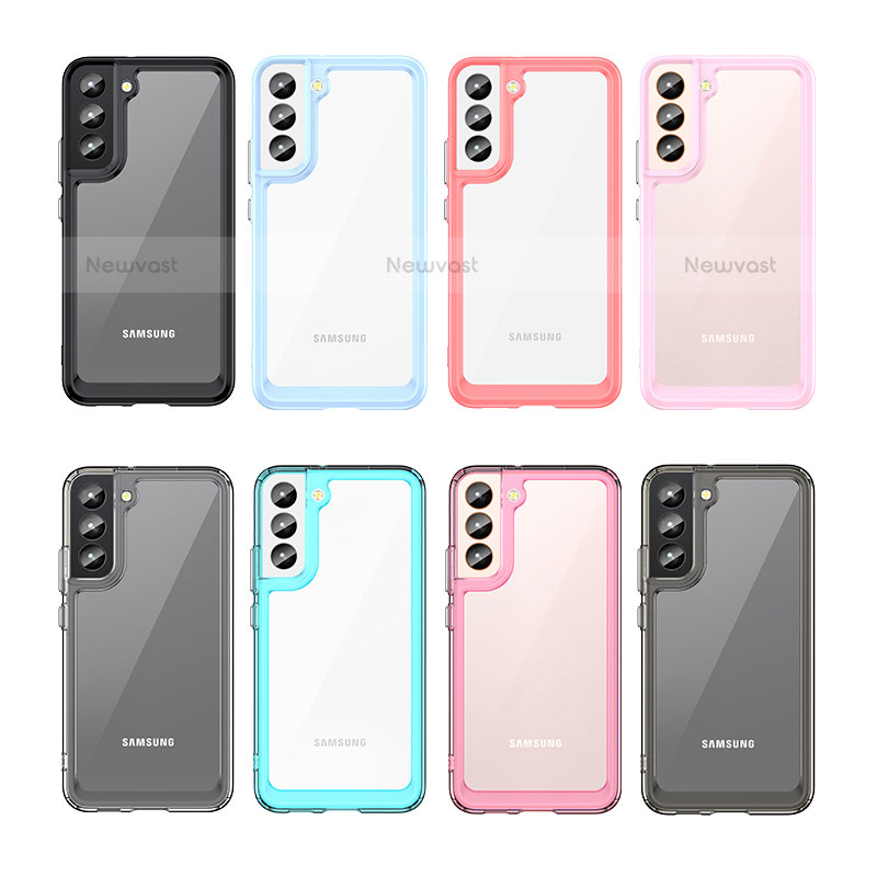 Silicone Transparent Frame Case Cover M03 for Samsung Galaxy S21 5G