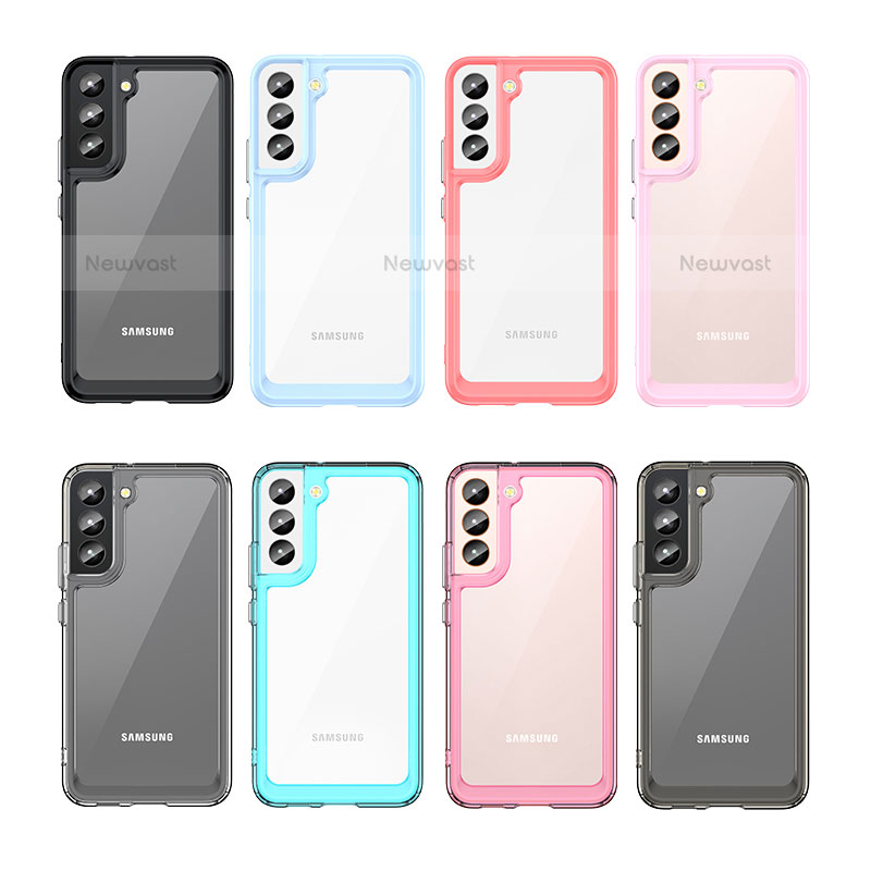 Silicone Transparent Frame Case Cover M03 for Samsung Galaxy S21 FE 5G