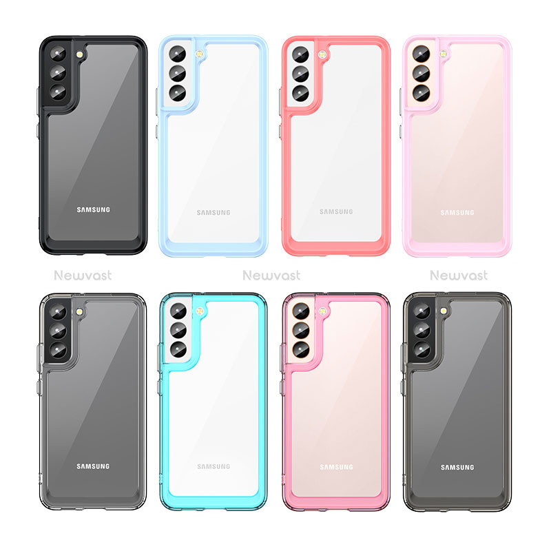 Silicone Transparent Frame Case Cover M03 for Samsung Galaxy S22 Plus 5G