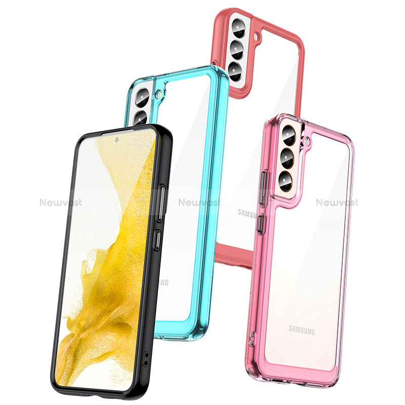 Silicone Transparent Frame Case Cover M03 for Samsung Galaxy S22 Plus 5G