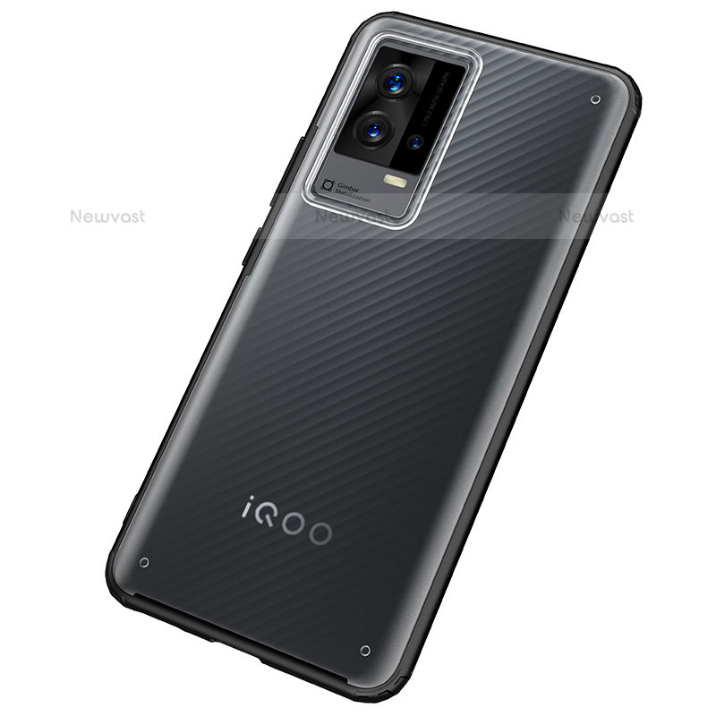 Silicone Transparent Frame Case Cover M03 for Vivo iQOO 8 5G