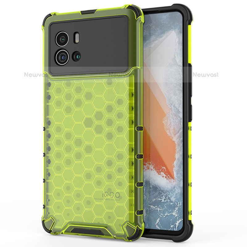 Silicone Transparent Frame Case Cover M04 for Vivo iQOO 9 Pro 5G Green