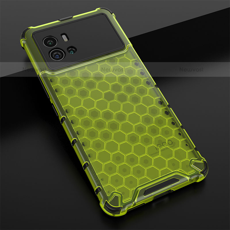 Silicone Transparent Frame Case Cover M05 for Vivo iQOO 9 5G Green