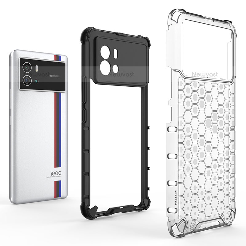 Silicone Transparent Frame Case Cover M05 for Vivo iQOO 9 Pro 5G