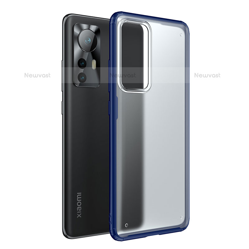 Silicone Transparent Frame Case Cover M05 for Xiaomi Mi 12S 5G Blue