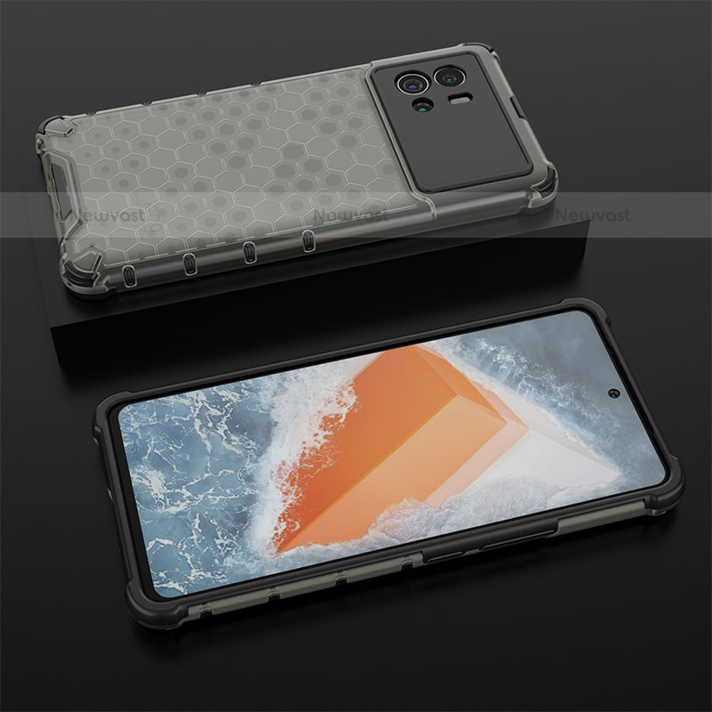 Silicone Transparent Frame Case Cover M06 for Vivo iQOO 9 5G Black