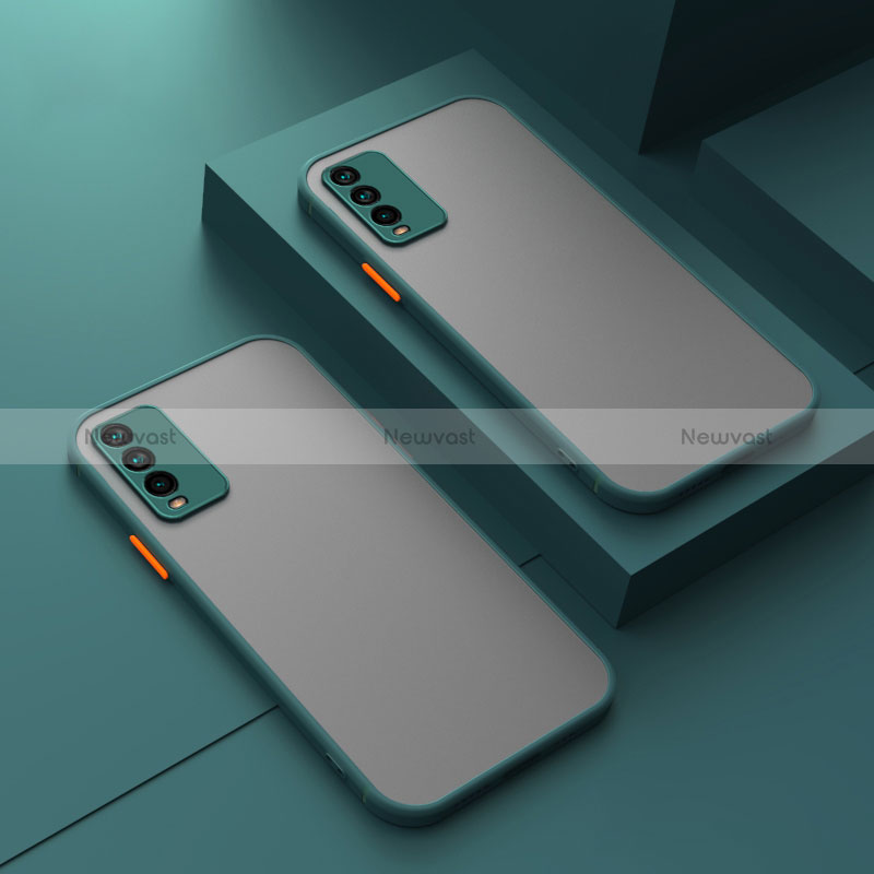 Silicone Transparent Frame Case Cover P01 for Xiaomi Redmi 9T 4G Green