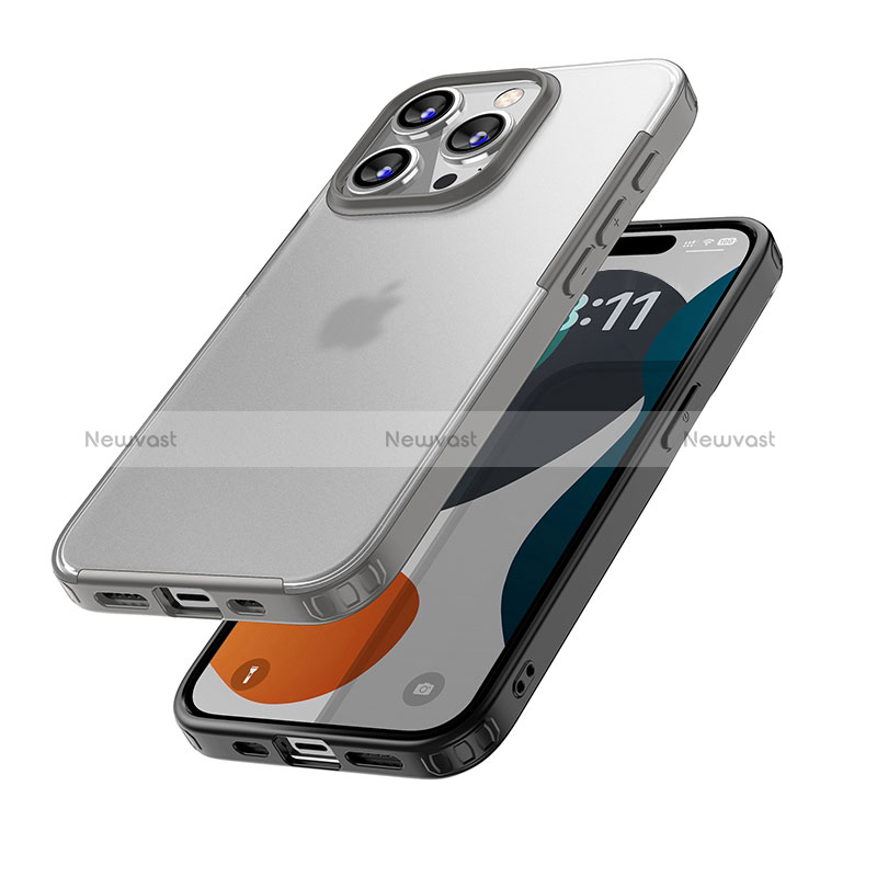 Silicone Transparent Frame Case Cover QC1 for Apple iPhone 13 Pro Max