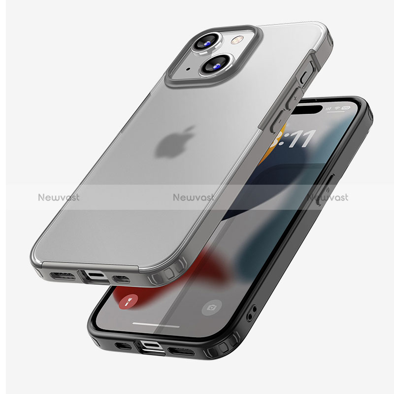 Silicone Transparent Frame Case Cover QC1 for Apple iPhone 14