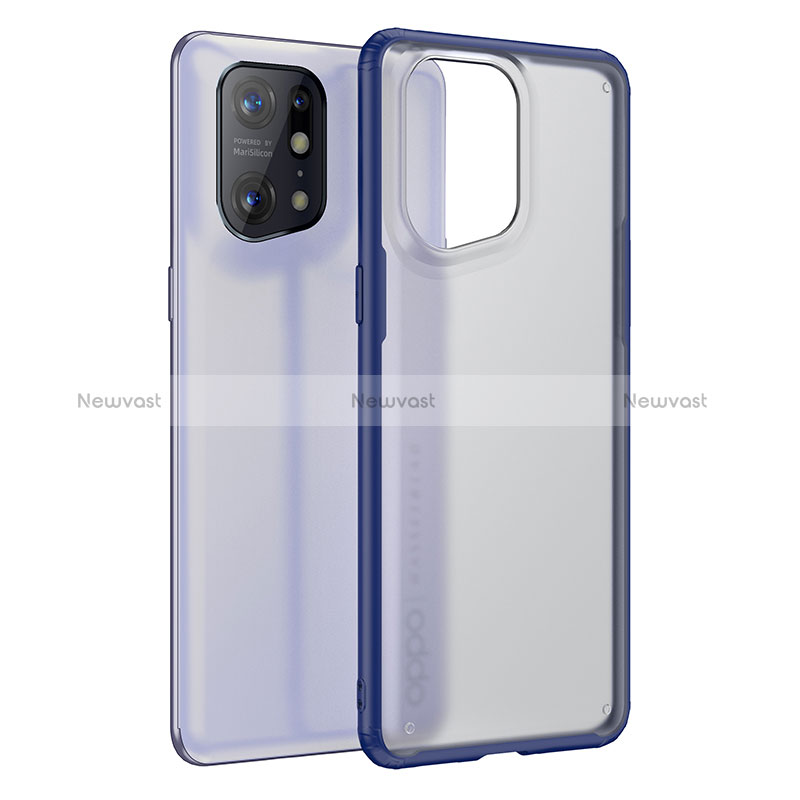 Silicone Transparent Frame Case Cover W01L for Oppo Find X5 5G