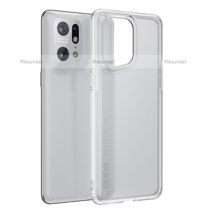 Silicone Transparent Frame Case Cover W01L for Oppo Find X5 Pro 5G