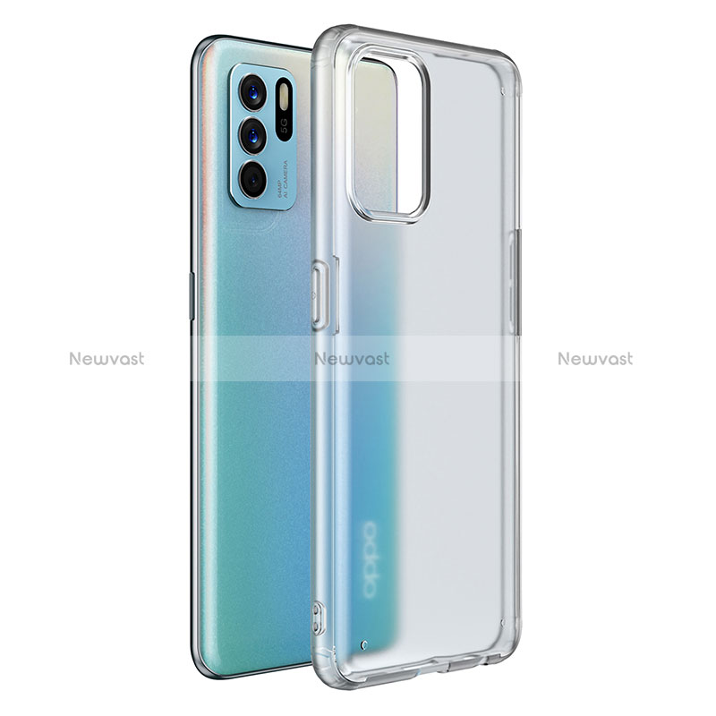 Silicone Transparent Frame Case Cover W01L for Oppo Reno6 Z 5G Clear