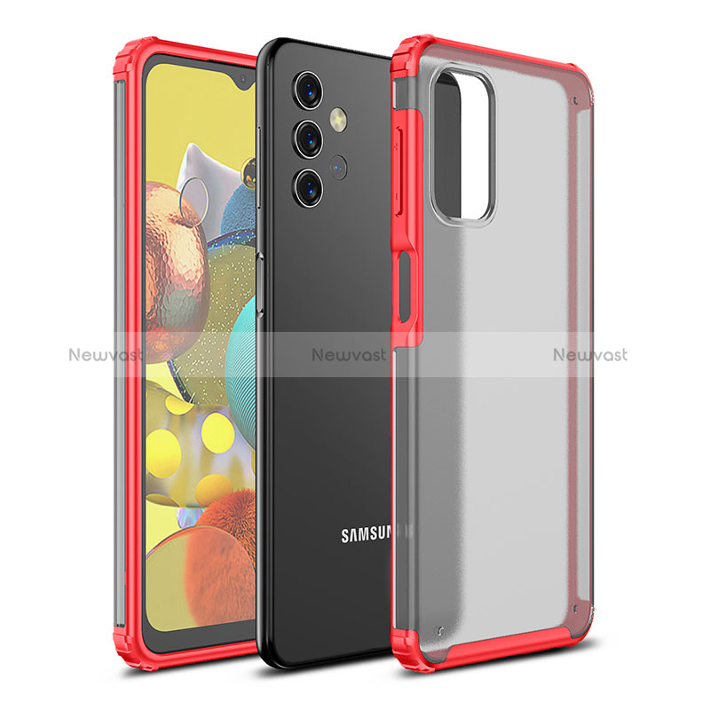 Silicone Transparent Frame Case Cover WL1 for Samsung Galaxy A32 4G Red