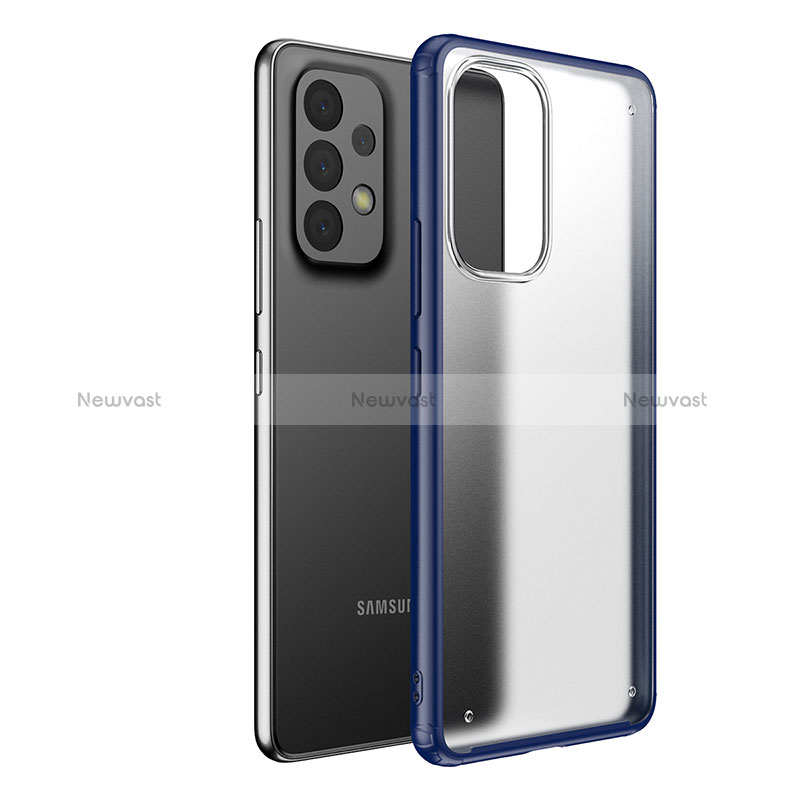 Silicone Transparent Frame Case Cover WL1 for Samsung Galaxy A33 5G Blue
