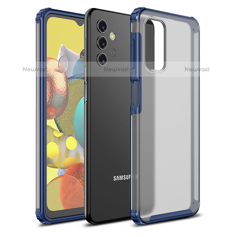 Silicone Transparent Frame Case Cover WL1 for Samsung Galaxy M32 5G