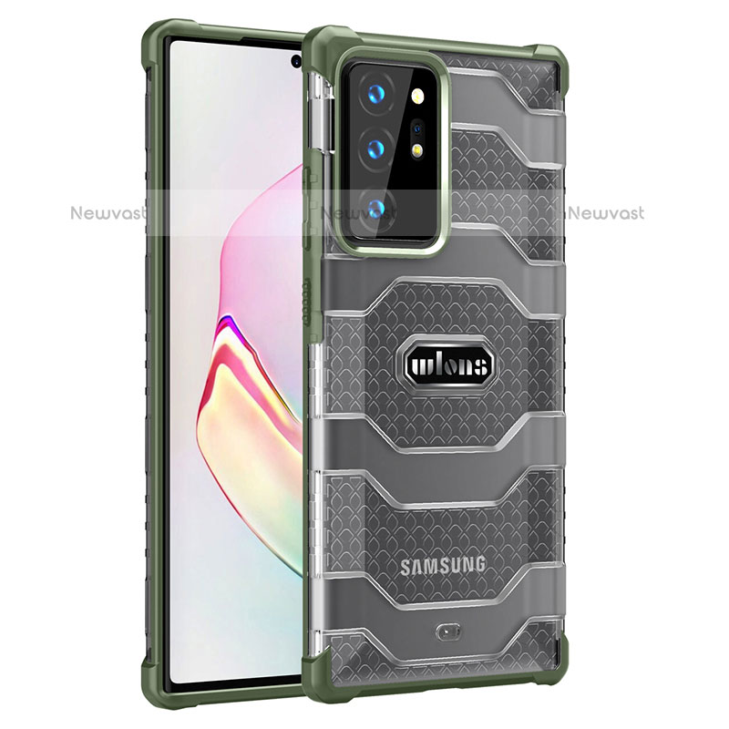 Silicone Transparent Frame Case Cover WL1 for Samsung Galaxy Note 20 Ultra 5G Matcha Green