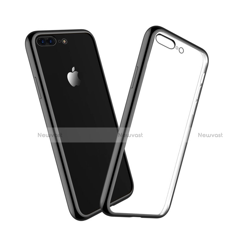 Silicone Transparent Frame Case for Apple iPhone 7 Plus Gray