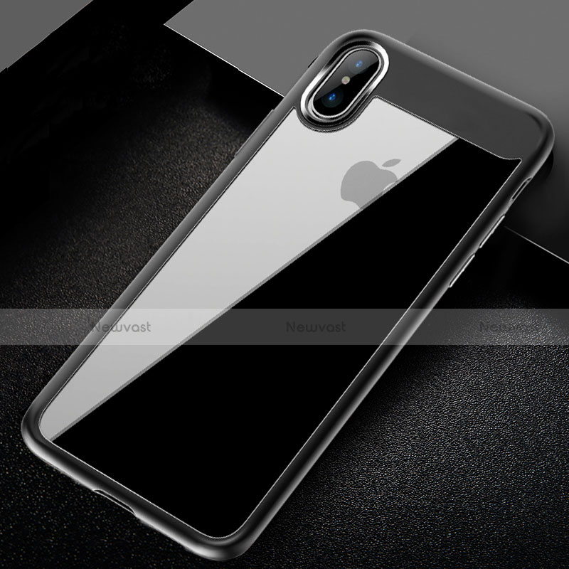 Silicone Transparent Frame Case for Apple iPhone X Gray