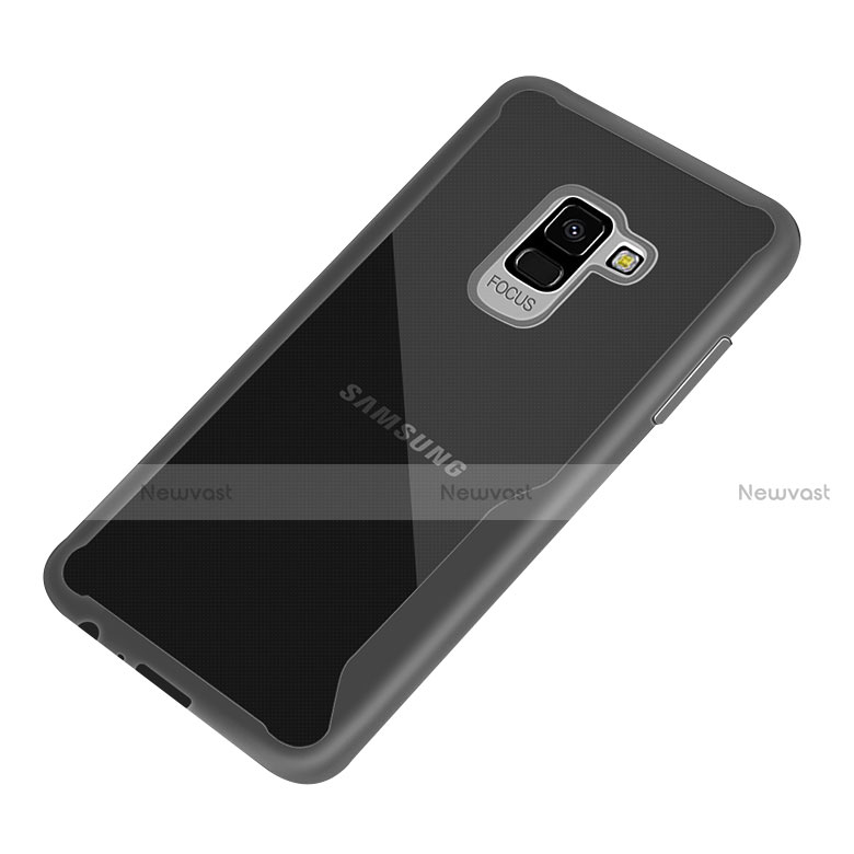 Silicone Transparent Frame Case for Samsung Galaxy A8+ A8 Plus (2018) Duos A730F Black