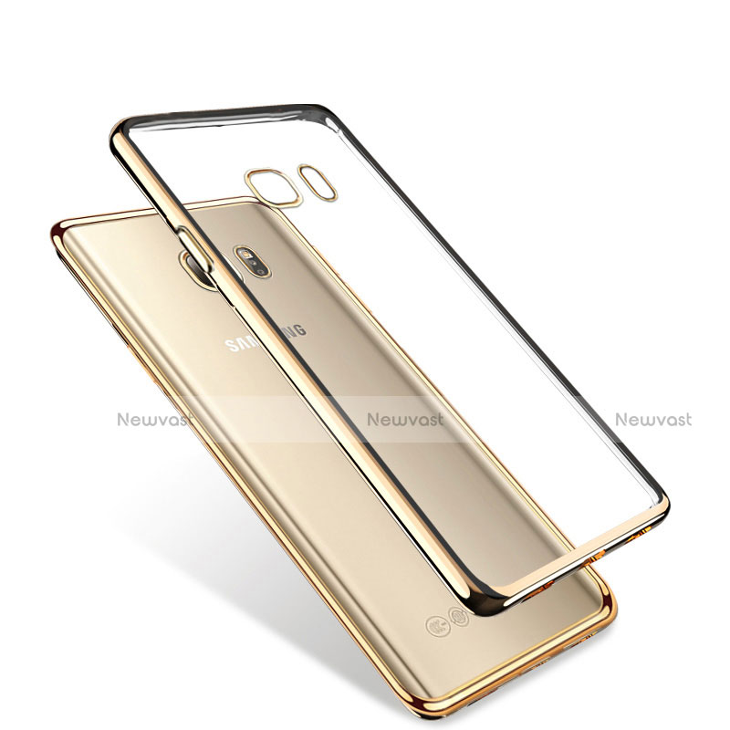 Silicone Transparent Frame Case for Samsung Galaxy Note 5 N9200 N920 N920F Gold