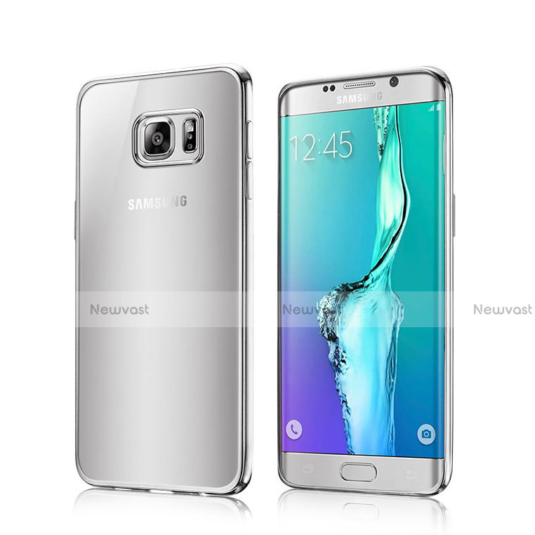 Silicone Transparent Frame Case for Samsung Galaxy S6 Edge SM-G925 Silver