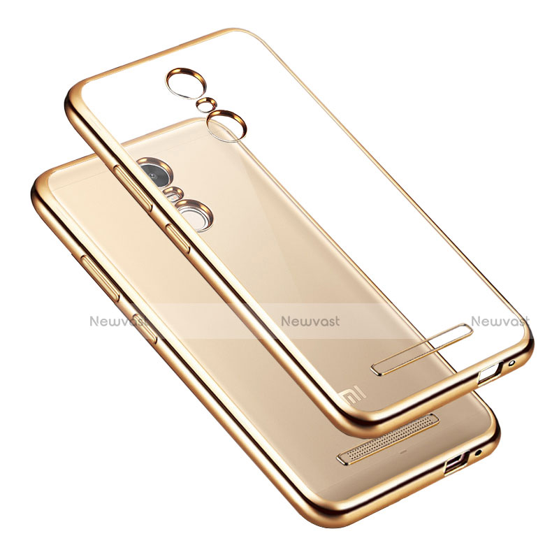 Silicone Transparent Frame Case for Xiaomi Redmi Note 3 MediaTek Gold