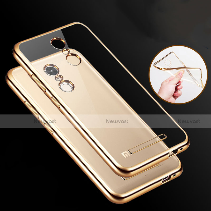 Silicone Transparent Frame Case for Xiaomi Redmi Note 3 MediaTek Gold